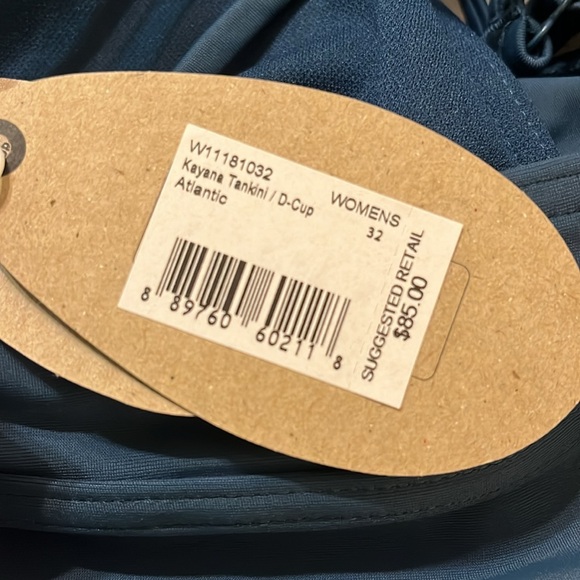 NEW Prana Kayana D-Cup Tankini Swimsuit Top Atlantic Teal Size 32D - Picture 4 of 5